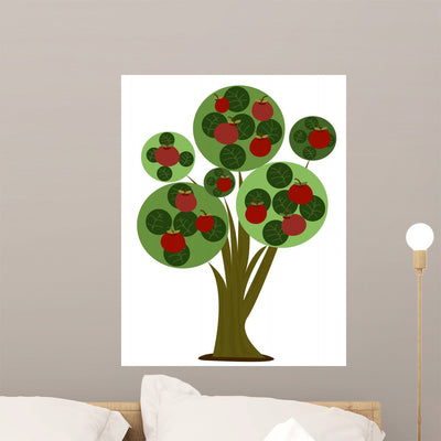 Apple Tree Wall Decal shown on a wall