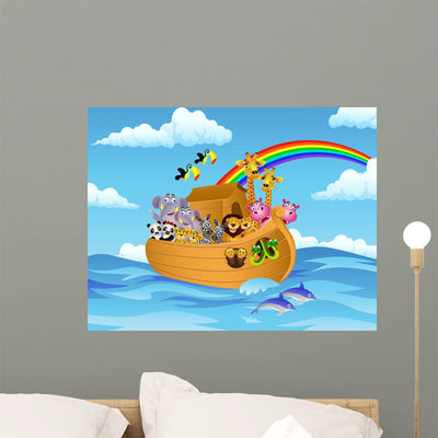 Noahs Ark shown on a wall