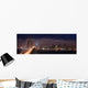 bay bridge and san francisco at night panorama Wall Mural