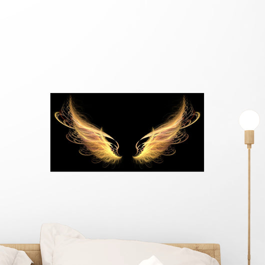 Demon Angel Fire hell Wings Wall Mural