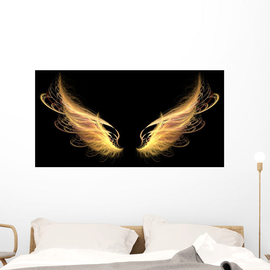 Demon Angel Fire hell Wings Wall Mural