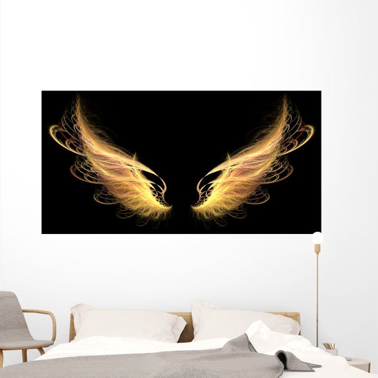 Demon Angel Fire hell Wings Wall Mural