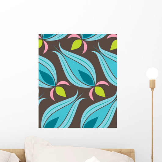 Ottoman Tulip Seamless Pattern Wall Decal