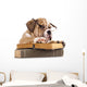 Dog Decals - Purebred English Bulldog in Glasses with Book Wall Decal