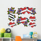 Hearts Roses Tattoo Wall Decal