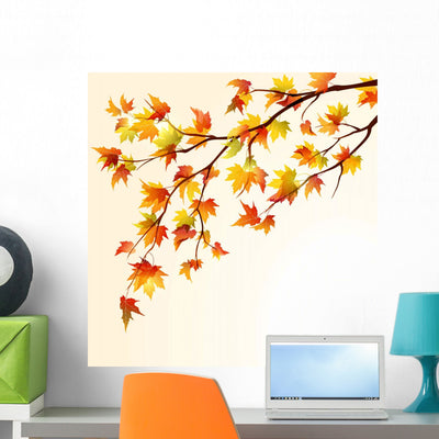 Autumn Maple Branch shown on a wall
