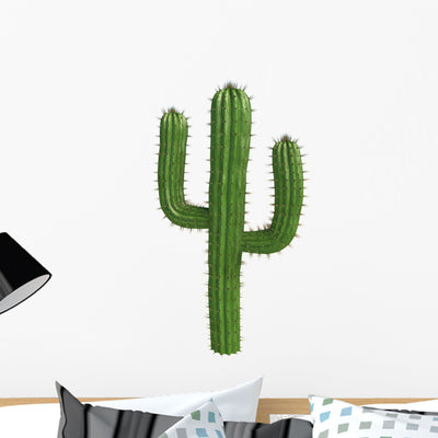 Cactus Wall Decal shown on a wall