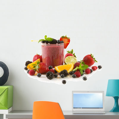 Berry Smoothie Wall Decal shown on a wall