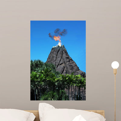 Volcano Wall Decal shown on a wall