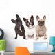 Three French Bulldogs in a Row Wall Decal