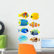 Eight Tropical Fish Wall Stickers