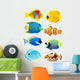 Eight Tropical Fish Wall Stickers