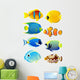 Eight Tropical Fish Wall Stickers