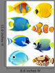 Eight Tropical Fish Wall Stickers