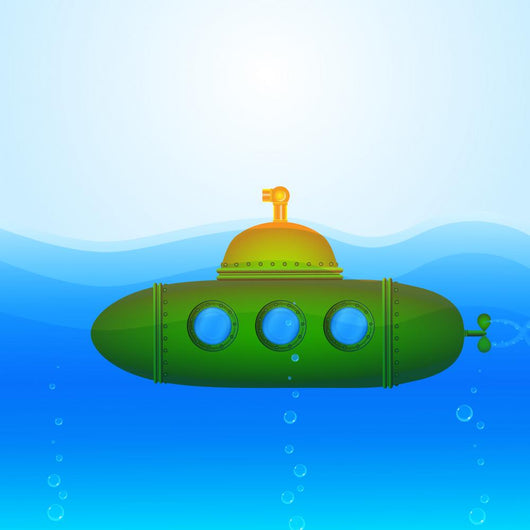 Beautiful Vector Submarine Illustration Wall Mural