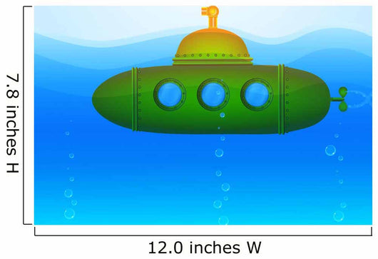 Beautiful Vector Submarine Illustration Wall Mural