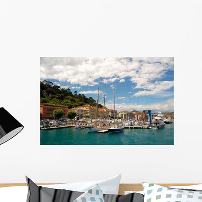 Nice Port Wall Decal shown on a wall