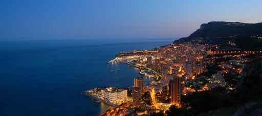 Monaco Cityscape at Night Wall Decal