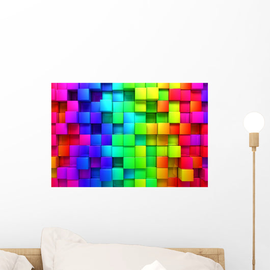 Rainbow Colorful Boxes Wall Mural