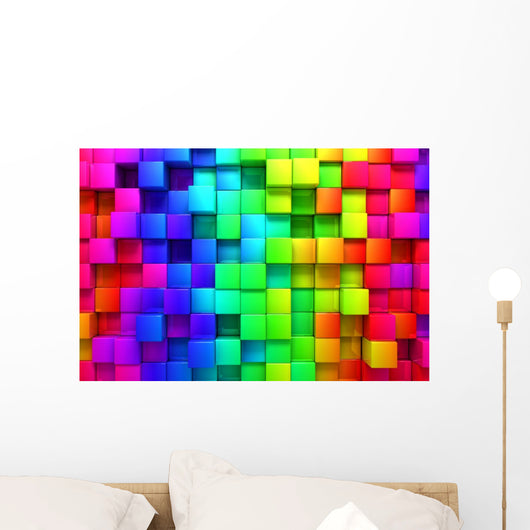 Rainbow Colorful Boxes Wall Mural