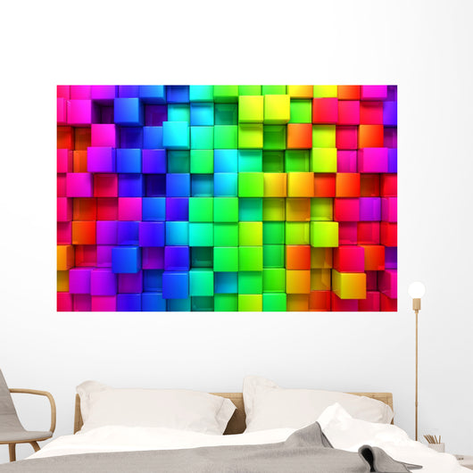 Rainbow Colorful Boxes Wall Mural