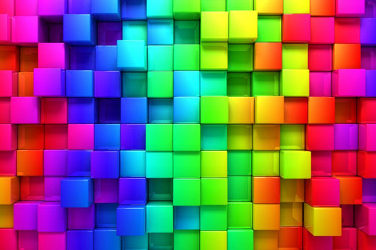 Rainbow Colorful Boxes Wall Mural
