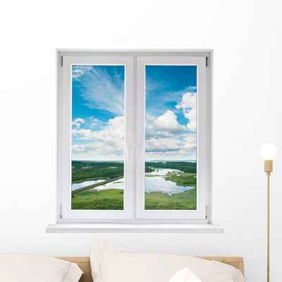 White Plastic Double Door Wall Decal shown on a wall