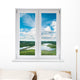 White Plastic Double Door Windowwall Decal Wall Decal