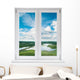 White Plastic Double Door Windowwall Decal Wall Decal