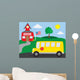 School and School-bus Wall Mural
