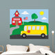 School and School-bus Wall Mural