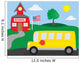 School and School-bus Wall Mural