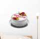 Round Birthday Cake with Wall Decal