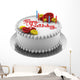 Round Birthday Cake with Wall Decal