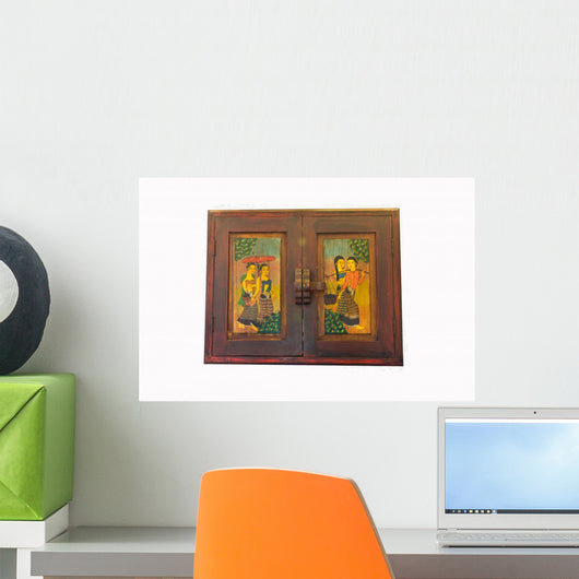 Thai Style Window Panels Wall Mural