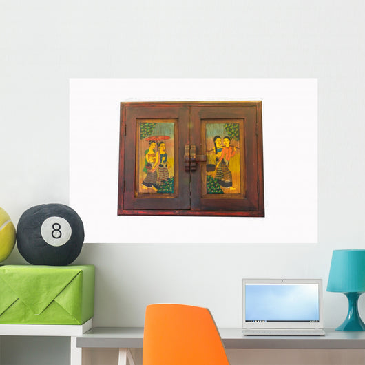 Thai Style Window Panels Wall Mural