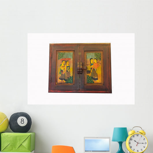 Thai Style Window Panels Wall Mural