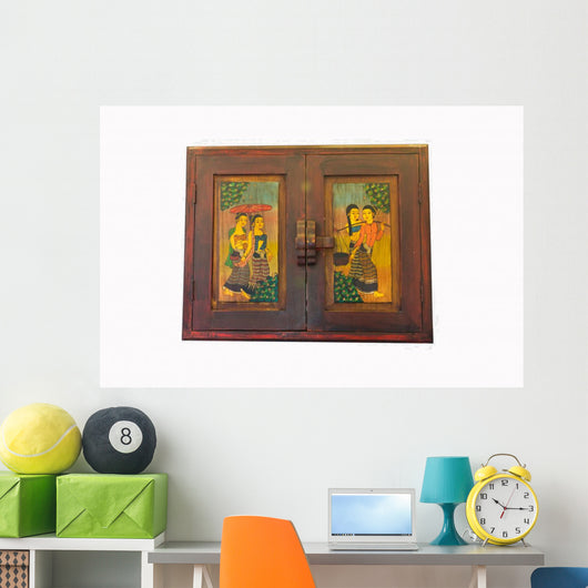 Thai Style Window Panels Wall Mural