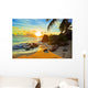 Tropical beach at sunset Wall Mural