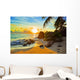 Tropical beach at sunset Wall Mural