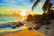 Tropical beach at sunset Wall Mural