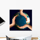 conceptual recycling symbol over earth globe Wall Mural