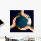 conceptual recycling symbol over earth globe Wall Mural