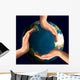 conceptual recycling symbol over earth globe Wall Mural