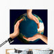 conceptual recycling symbol over earth globe Wall Mural