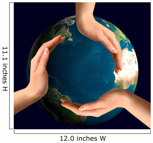 conceptual recycling symbol over earth globe Wall Mural
