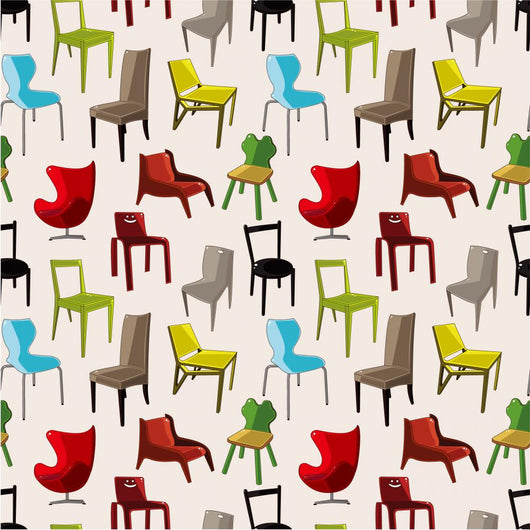 Chair Furniture Seamless Pattern Wall Decal