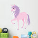 Cute Pink Unicorn with a Purple Hair. Wall Decal