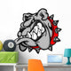 Bulldog Mascot Cartoon Face Illustration Wall Decal