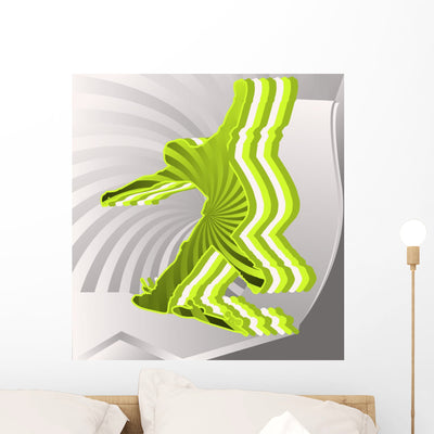 Modern Abstract Colorful Designed shown on a wall